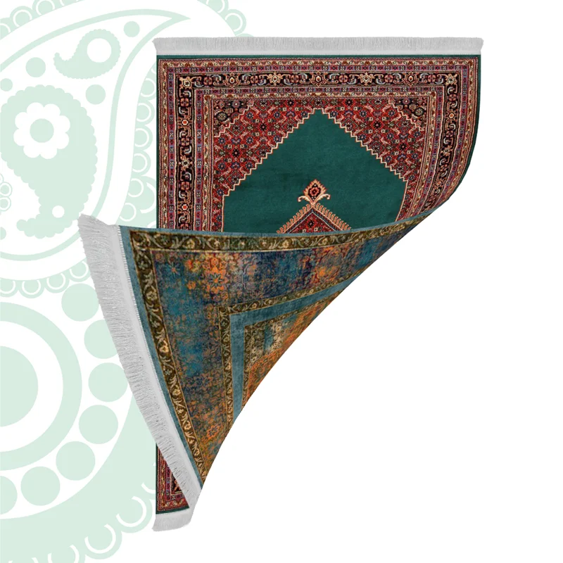 فرش ابریشم ماشینی دورو کد ST-1054