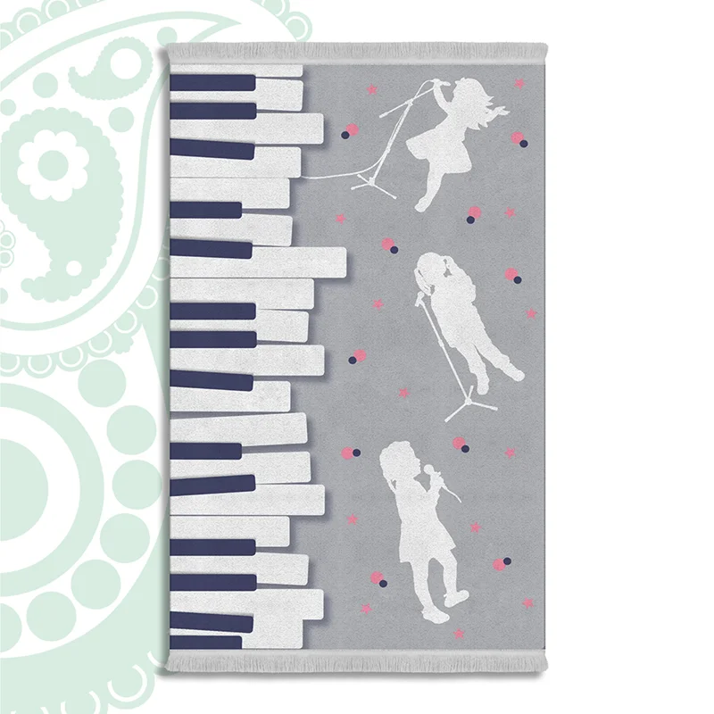 فرش ابریشم نما کودک - طرح موسیقی کد SK-1031