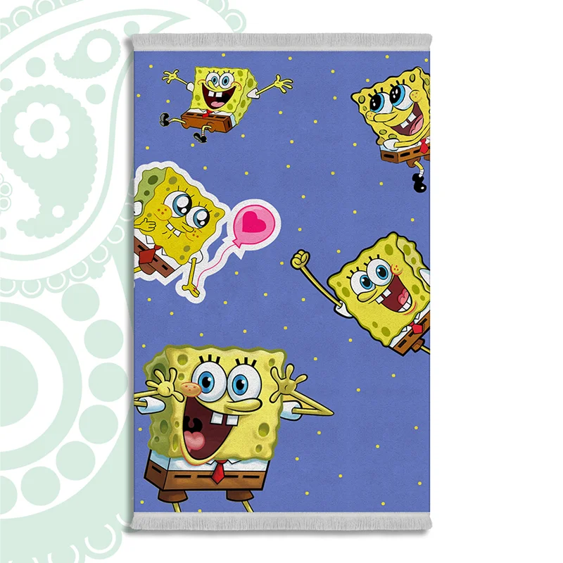 فرش ابریشم ماشینی کودک - طرح باب اسفنجی کد SK-1033